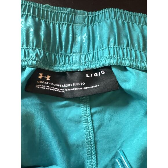 Men’s Under Armour Woven HIIT Training Drawstring Shorts Sz Large Blue pockets - Picture 5 of 7